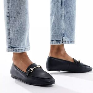 London Rebel Metal Trim Loafers Black US 8 (UK 6) NWT IN BOX